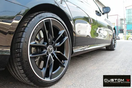 벤츠 E53 AMG 무광블랙실버 투톤 휠도색 + 건메탈 캘리퍼 도색 / 용인 처인구