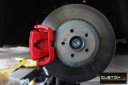 벤츠 E53 AMG 블랙실버 유광투톤 휠도색 + 레드 캘리퍼 도색 / 용인 처인구