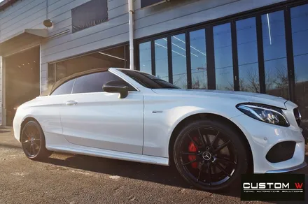 벤츠 C43 AMG 블랙유광 휠도색 + 레드 캘리퍼 도색 / 용인 처인구