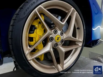 확 달라진 느낌_! 페라리 F8 트리뷰토 로즈 골드 휠 도색 / Ferrari F8 tributo 각도에 따라 달라 보이는 매력적인 컬러! 사진으로 실물표현 불가. 실물 승부 컬러 / 용인 처인구