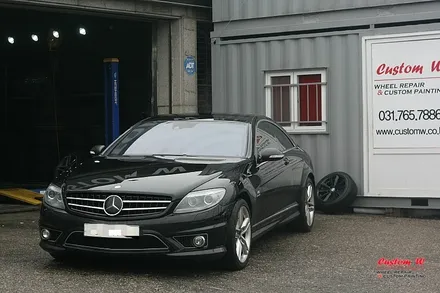 휠도색 컬러는 맷블랙, 차량은 슈퍼파워 벤츠 CL65 AMG(V12 BITURBO 후덜덜) / 용인 처인구