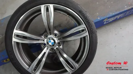 BMW M5(F10) 343M휠 상처수리 후 블랙유광 휠도색. / 용인 처인구