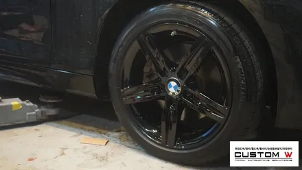 BMW 118d 블랙유광(하이그로시 블랙) 휠도색. / 용인 처인구