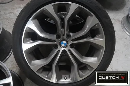 BMW X6 20인치 휠상처 수리후  블랙 유광 휠도색 , 캘리퍼 도색. 커스텀W / 용인 처인구