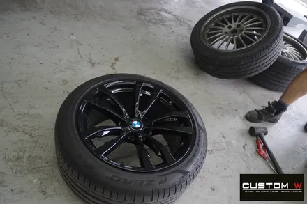 BMW X6 휠 상처 수리 후, 블랙 유광 휠도색, 부식 녹 제거 후, 캘리퍼 도색. / 용인 처인구