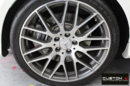 벤츠 A45 AMG 무광 블랙실버 투톤 휠 + 골드 캘리퍼 도색 / 용인 처인구