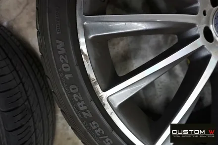 벤츠 S350d 블랙유광 휠 도색 + 레드 캘리퍼 도색 / 용인 처인구