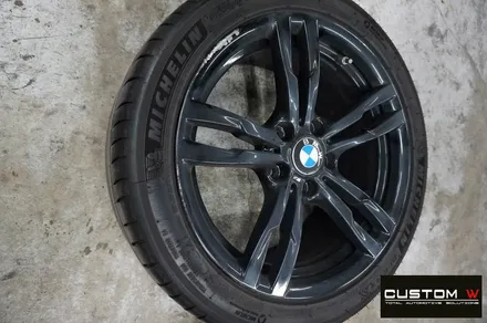 BMW 320i 441m 1개 휠 상처 수리 후 블랙유광 휠도색 / 용인 처인구