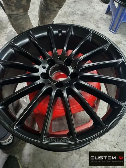 벤츠 CLA45 AMG 다이아몬드 컷팅 2개 무광 투톤 휠복원 / 용인 처인구