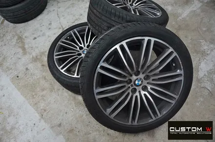 BMW M 530i 664M 휠 상처 수리 후 블랙유광 휠도색 / 용인 처인구
