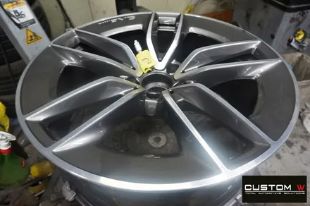 벤츠 CLS53 AMG 블랙실버 유광 투톤 휠도색 + 레드 캘리퍼 도색 / 용인 처인구