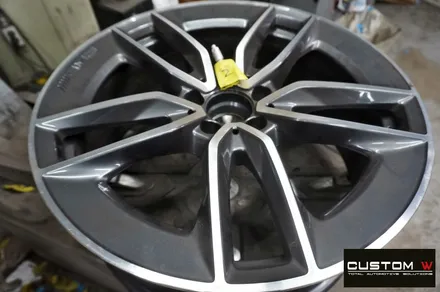벤츠 E53 AMG 블랙실버 투톤 유광 휠도색 + 레드 캘리퍼 도색 / 용인 처인구