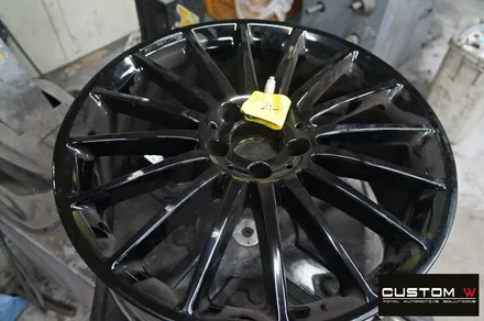 벤츠 A45 AMG 유광 블랙실버 투톤 휠도색 + 레드 캘리퍼 도색 / 용인 처인구