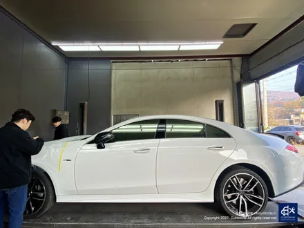 벤츠 CLS53 AMG 블랙실버 투톤 유광 휠도색 + 레드 캘리퍼 도색 / 용인 처인구