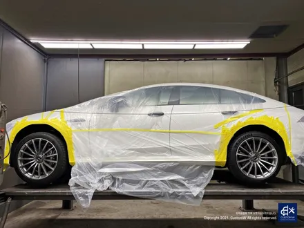 벤츠 GT43 AMG 잘못된 기존 도색 이력 박리후 블랙 실버 투톤 유광 휠도색 + 레드 캘리퍼 도색 / 용인 처인구