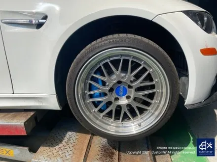 BMW E92 M3 BBS LM 투피스 휠 분해 후, 스포크 오렌지 골드 도색 + 림 폴리싱 작업 / 용인 처인구