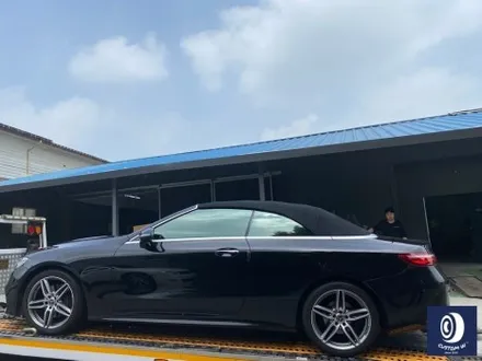 감동적인 후기글을 작성해 주신 고객분의 차량/ 벤츠 E220D 카브리올레 19인치(일명 AMG 별휠) 블랙 유광 휠도색 (feat. 보험 긴급 출동 서비스를 이용한 캐리어 카 입출고) / 용인 처인구