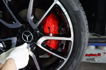 신차 GLC 43 AMG 쿠페 C292 차량의 레드 캘리퍼도색, 에어발란스, 이오나이져. / 용인 처인구