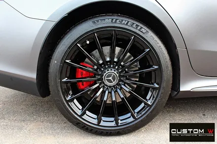 벤츠 GT43 AMG 블랙유광 휠도색 + 레드 캘리퍼 도색 / 용인 처인구
