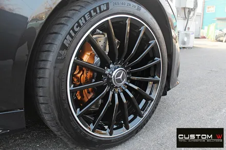 벤츠 GT43 AMG 블랙실버 유광 투톤 휠도색 + 카본 세라믹 골드 캘리퍼 도색 / 용인 처인구