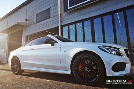 벤츠 C43 AMG 블랙유광 휠도색 + 레드 캘리퍼 도색 / 용인 처인구