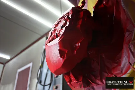 벤츠 E450 쿠페 블랙 실버 투톤 유광 휠도색 + 레드 캘리퍼 도색 / 용인 처인구