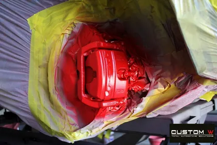 벤츠 E53 AMG 블랙 실버 투톤 유광 휠도색 + 레드 캘리퍼 도색 / 용인 처인구