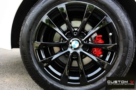 BMW 3GT 블랙유광 휠도색 + 레드 캘리퍼 도색 / 용인 처인구