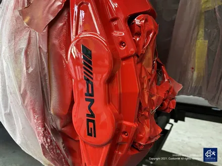 벤츠 A45 AMG 블랙실버 무광 투톤 휠도색 & 레드 캘리퍼 도색 / 용인 처인구