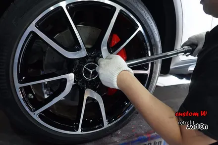 신차 GLC 43 AMG 쿠페 C292 차량의 레드 캘리퍼도색, 에어발란스, 이오나이져. / 용인 처인구