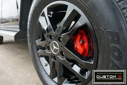 벤츠 G바겐 G350  블랙유광 휠도색 , 레드 캘리퍼 (AMG 로고) 도색 작업 커스텀W / 용인 처인구