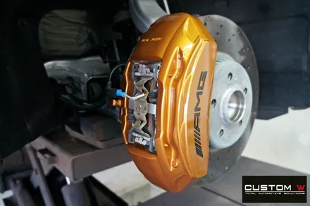 벤츠 S350D 블랙유광 휠도색 + 골드 캘리퍼 도색 / 용인 처인구
