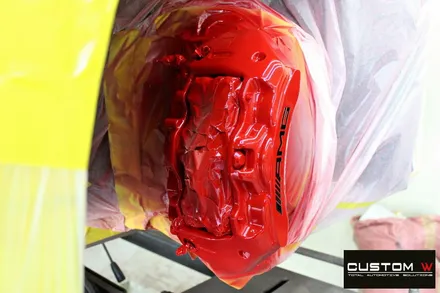 멈추지 않는 인기! 벤츠 GT43 무광 블랙실버 투톤 휠 도색 + 레드 캘리퍼 도색 / 용인 처인구
