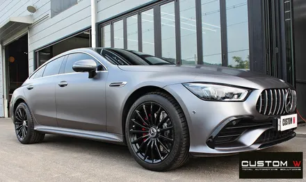 벤츠 GT43 AMG 블랙유광 휠도색 + 레드 캘리퍼 도색 / 용인 처인구