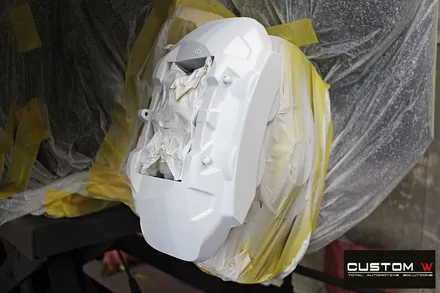 벤츠 GLC300 블랙유광 휠도색 + 분진 제거 후 애시드 그린 형광 캘리퍼 도색 / 용인 처인구