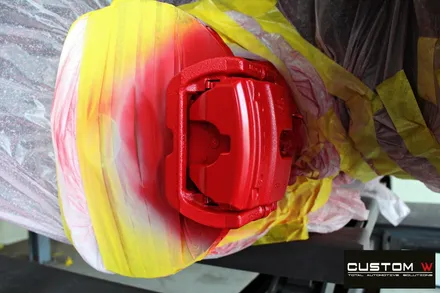 벤츠 E53 AMG  블랙 실버 유광 투톤 휠도색 + 레드 캘리퍼 도색 / 용인 처인구