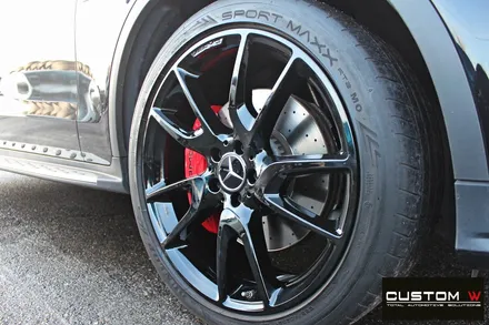벤츠 GLC43 AMG 블랙유광 휠도색 + 레드 캘리퍼 도색 / 용인 처인구