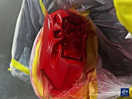 벤츠 E53 AMG 휠수리 후 블랙 실버 투톤 무광 휠도색 + 레드 캘리퍼 도색 / 용인 처인구