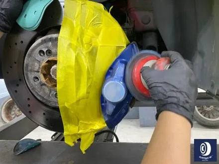 휠 수리 도색 불량 / BMW M4 763M 타 업체 잘못된 휠도색 약품 박리 / 페인트 제거 후, 사틴 블랙 휠 도색 재작업 + 카본 세라믹 골드 캘리퍼 도색 / 용인 처인구