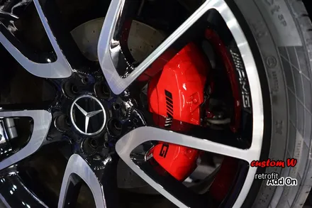 신차 GLC 43 AMG 쿠페 C292 차량의 레드 캘리퍼도색, 에어발란스, 이오나이져. / 용인 처인구