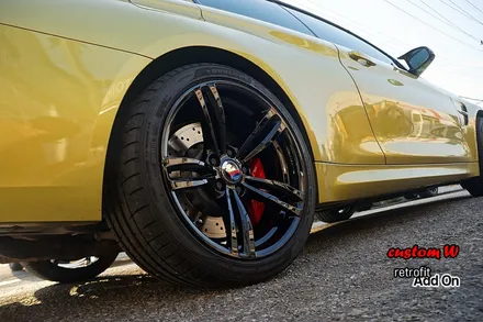 BMW M4 437M휠 상처수리 후 블랙유광 휠도색 + 레드 캘리퍼도색. / 용인 처인구