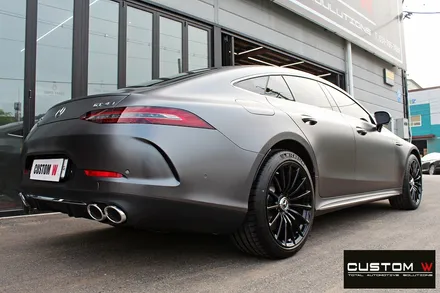 벤츠 GT43 AMG 블랙유광 휠도색 + 레드 캘리퍼 도색 / 용인 처인구