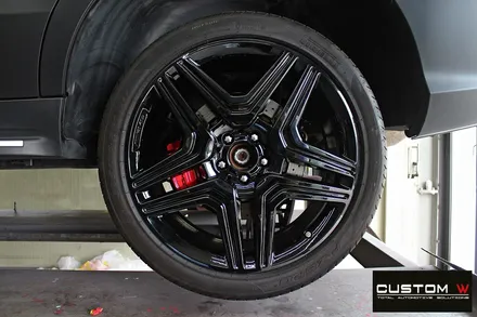 벤츠 ML63 AMG 블랙유광 휠도색 + 레드 캘리퍼 도색 / 용인 처인구