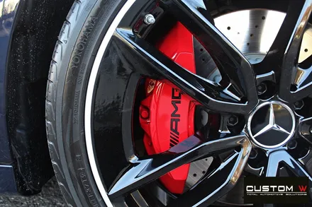 벤츠 E53 AMG 블랙실버 유광투톤 휠도색 + 레드 캘리퍼 도색 / 용인 처인구