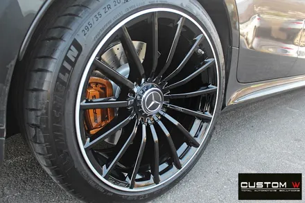 벤츠 GT43 AMG 블랙실버 유광 투톤 휠도색 + 카본 세라믹 골드 캘리퍼 도색 / 용인 처인구