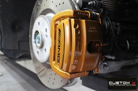 벤츠 GT43 AMG 블랙실버 유광 투톤 휠도색 + 카본 세라믹 골드 캘리퍼 도색 / 용인 처인구