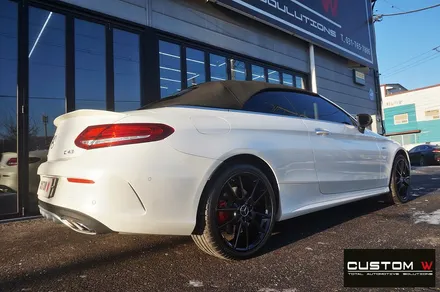 벤츠 C43 AMG 블랙유광 휠도색 + 레드 캘리퍼 도색 / 용인 처인구