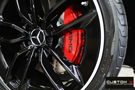 벤츠 CLS53 AMG 블랙실버 유광 투톤 휠도색 + 레드 캘리퍼 도색 / 용인 처인구
