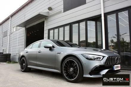 벤츠 GT43 AMG 블랙 실버 투톤 유광 휠도색 + 카본 세라믹 골드 캘리퍼 도색 / 용인 처인구