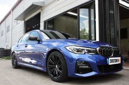 BMW G20 320d 블랙유광 휠도색 + 블루 캘리퍼 도색 / 용인 처인구
